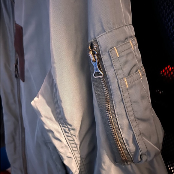 Abercrombie & Fitch bomber jacket, Men’s Small, army green/brown accents. - Picture 2 of 3